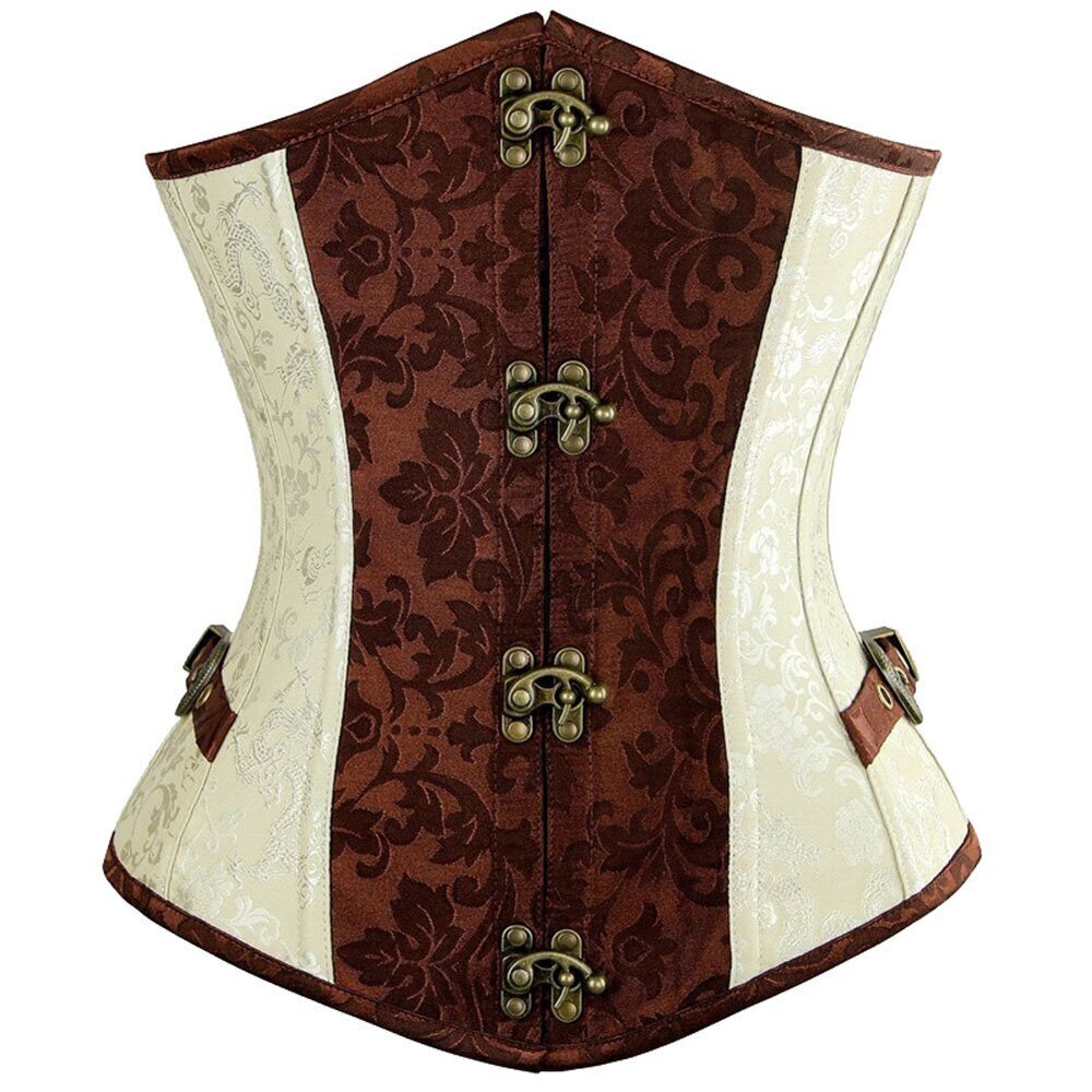 1136 Steampunk Underbust Corset Brocade Waist Trainer Cincher Body Shaper
